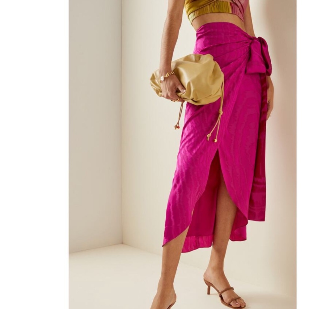 Silvia Tcherassi Fuchsia Wrap Midi Skirt
